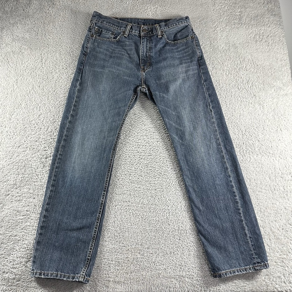 Levi's Jeans Mens 32x30 (32x28) 505 Dark Wash‎ Regular Straight Leg Blue Fading